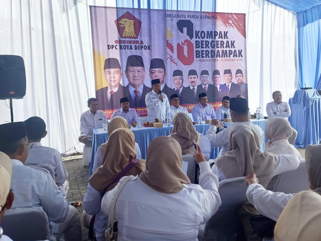 HUT ke-18 Partai Gerindra: Kader Partai Kompak Dukung Wali Kota Depok Supian Suri Dua Periode