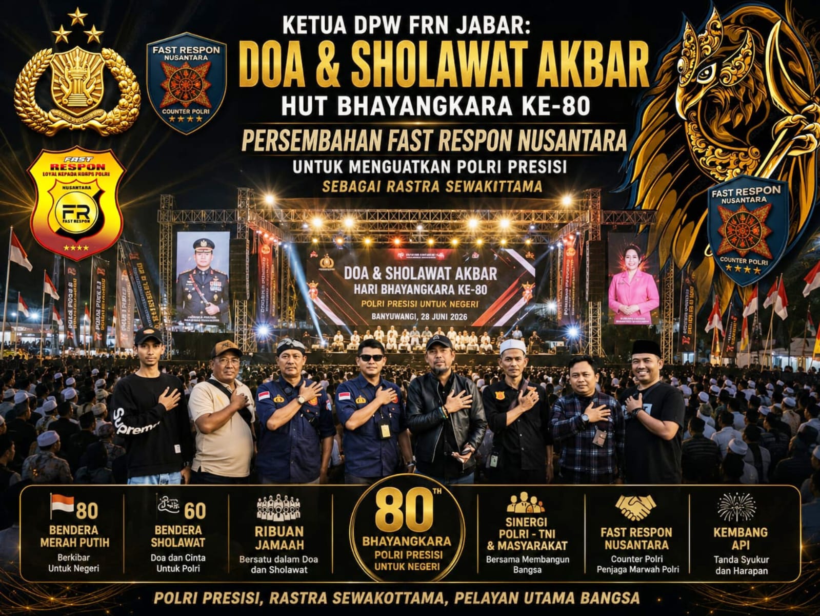 HUT Bhayangkara ke-80, PW FRN Persembahkan Doa dan Sholawat Akbar untuk Menguatkan Pengabdian Polri kepada Bangsa