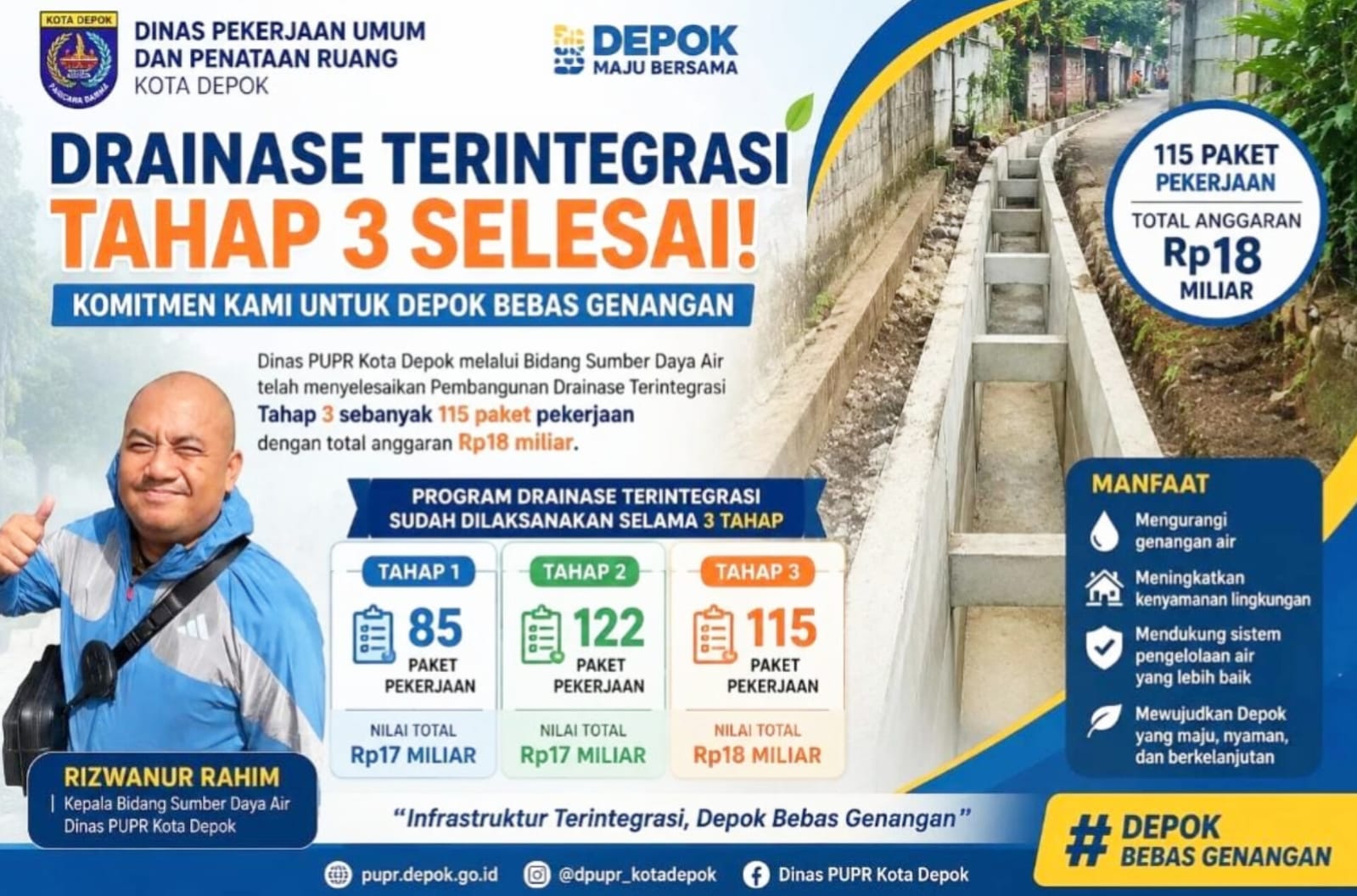 Bidang SDA Dinas PUPR Depok Genjot Penataan Drainase Terintegrasi Bidang SDA Dinas PUPR Depok Genjot Penataan Drainase Terintegrasi