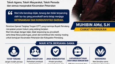 Pasca OTT Bupati Pemalang, Camat Patarukan Imbau As dan masyarakat Tetap Tenang dan Menjaga Kondusifitas
