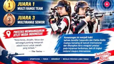 The Twins Berjaya! Aurellia dan Clarisa Sabet Emas di Kejuaraan Menembak Internasional 2026