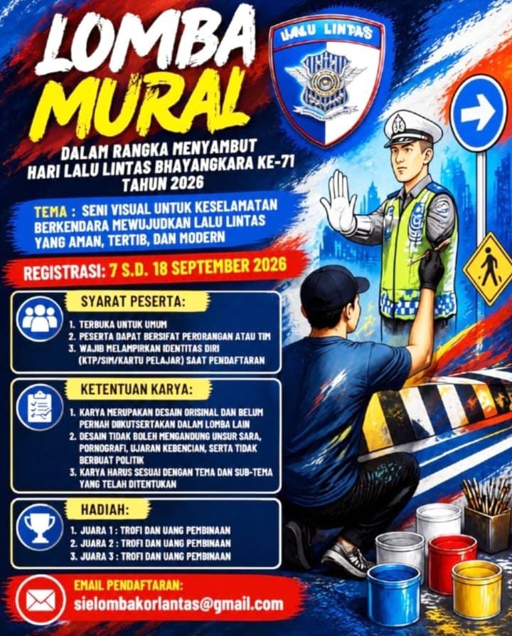 Lomba Mural Korlantas Polri: Salurkan Kreativitas, Sebarkan Pesan Keselamatan Jalan Raya