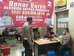Satpas SIM 1221 Polres Metro Depok Gandeng PMI Gelar Donasi Darah