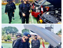 Usai Pimpin Apel Kesiapsiagaan Personel, Dansat Brimob Polda Sumsel Cek  Kelengkapan Peralatan dan Kendaran
