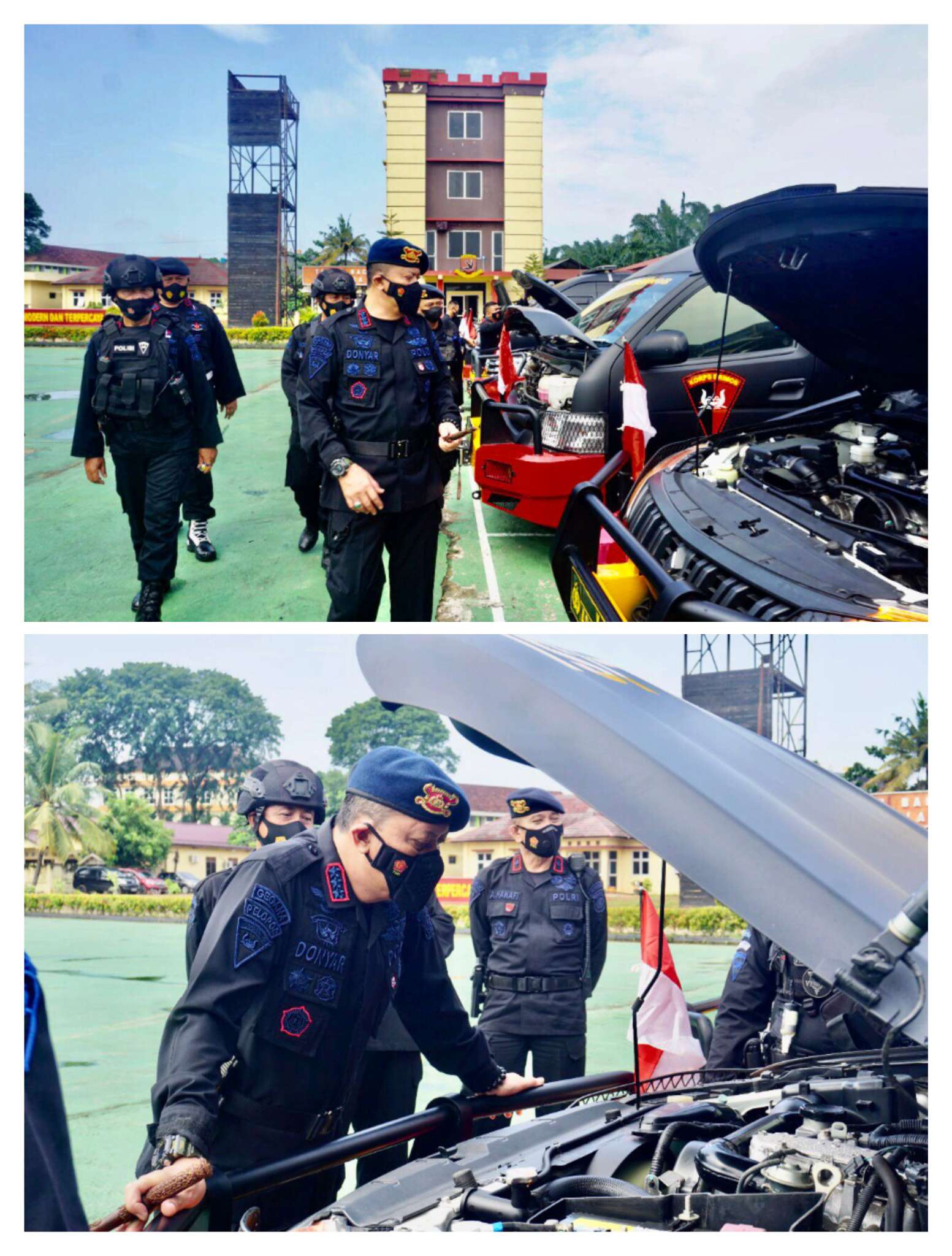 Usai Pimpin Apel Kesiapsiagaan Personel, Dansat Brimob Polda Sumsel Cek  Kelengkapan Peralatan dan Kendaran