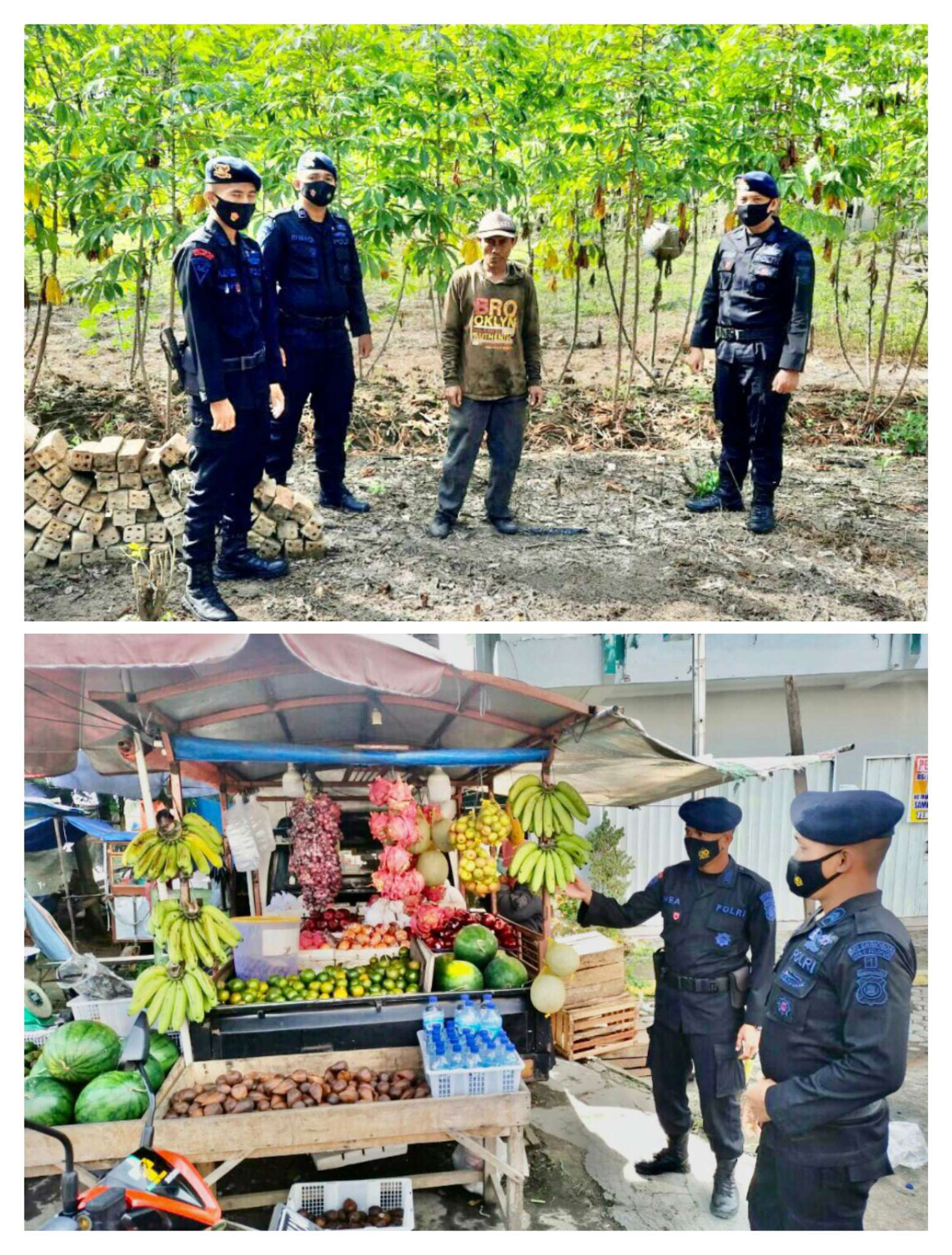 Sambangi Pedagang dan Petani di OKU Timur, Brimob Sumsel Himbau Agar Masyarakat Lapor Bila Ada Gangguan Keamanan
