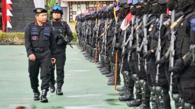 Giat Pengukuhan  Pasukan Respon Cepat Satuan Brimob oleh Kapolda Sumsel