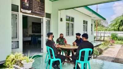 Jaga Situasi Kamtibmas Tetap Kondusif, Personel Brimob Polda Sumsel Gelar Silaturahmi Ke Koramil 402 / Kayu Agung