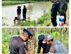 Sambangi Petani Karet dan Peternak Ikan  di OKU Timur, Personel Brimob Mendapat Sambutan Hangat