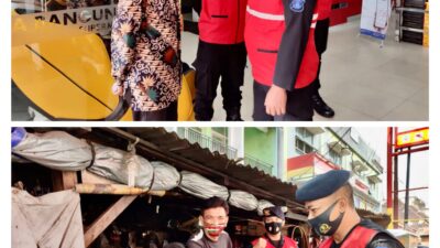 Giat Patroli Personil Brimob Polda Sumsel, Pantau Situasi Pasar Di Kota Palembang Serta Himbau Masyarakat Untuk Tetap Patuhi Prokes