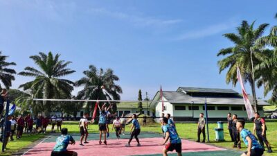 Brimob Sumsel Turut Ambil Bagian Dalam  Turnamen Bola Voli Peringatan HUT Ke-55 Yon Armed 15/105 Tarik/Cailendra