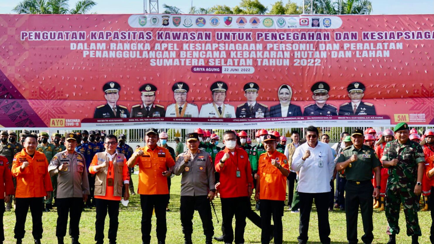 Giat Apel Kesiapsiagaan Personel dan Peralatan Penanggulangan Karhutla 2022, Dihadiri Dansat Brimob Polda Sumsel