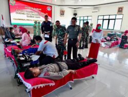 Peringatan HUT Ke-41 Korem 044/ Garuda Dempo, Brimob Sumsel Turut Partisipasi Dalam Giat Donor Darah