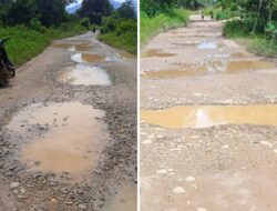 Warga Desa Suka Bangun Protes Akibat Jalan Rusak Karena Dilewati Kendaraan PT. MKI 2022