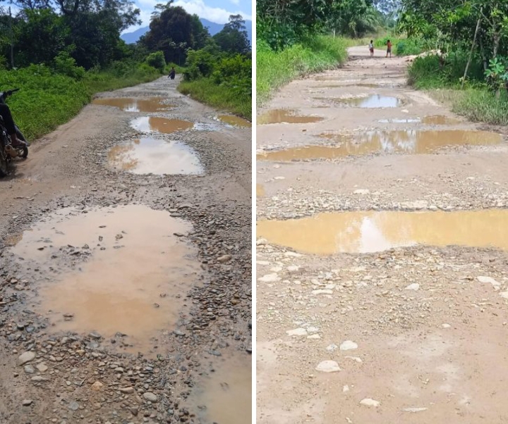 Warga Desa Suka Bangun Protes Akibat Jalan Rusak Karena Dilewati Kendaraan PT. MKI 2022