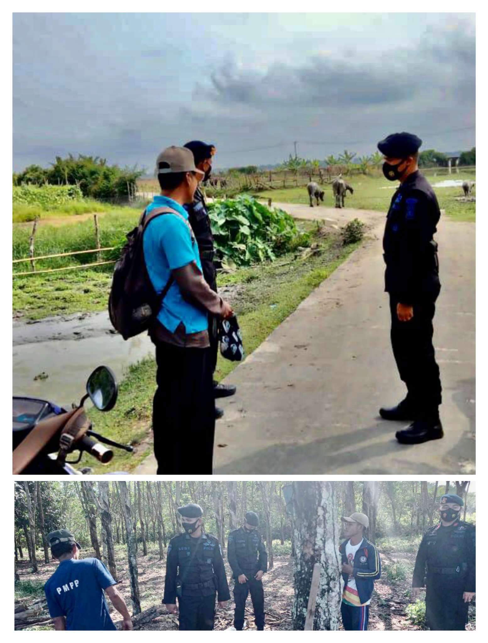 Gelar Patroli Di Dua Kecamatan Ogan Ilir, Personel Brimob Sumsel Tak Lupa Himbau Masyarakat Untuk Tetap Tingkatkan Produktivitas Pangan