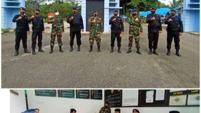 Prajurit TNI-AU Sri Mulyono Herlambang Berikan Sambutan Hangat Saat Menerima Kehadiran Personel Brimob Sumsel