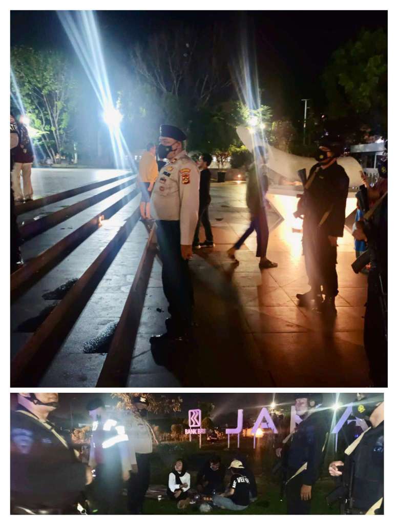 Guna Mencegah Kejahatan Jalanan Di Kota Palembang, Brimob Laksanakan Patroli Malam Hari
