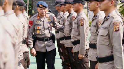 Satbrimob Polda Sumsel Gelar Upacara Tradisi Penyambutan 35 Personel Baja