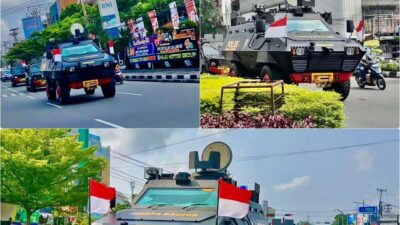 Satbrimob Polda Sumsel Gelar Patroli Show Force, Beri Jaminan Rasa Aman Bagi Masyarakat
