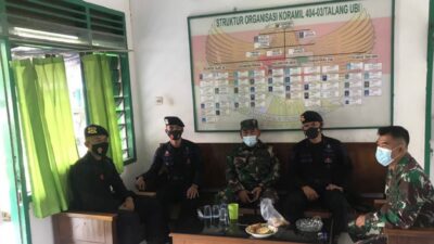 Dalam Rangka Tingkatkan Sinergitas, Brimob Sumsel Gelar Silaturahmi Ke Koramil 404-03 / Talang Ubi