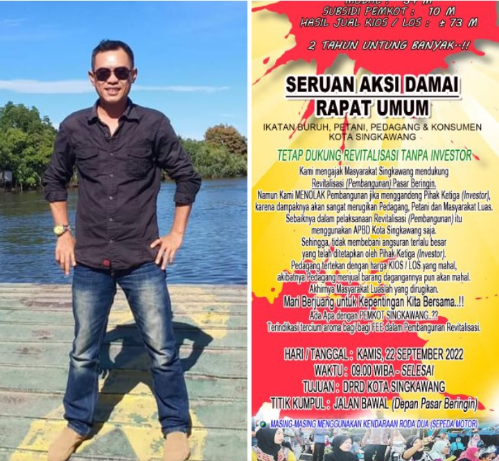 DEDI MULYADI : DEMO REVITALISASI PASAR BERINGIN SINGKAWANG SIAP TURUNKAN SERIBU MASA 2022