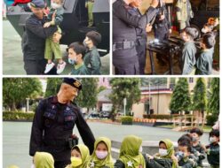 Mako Satbrimob Polda Sumsel Sambut Kunjungan Siswa PG TK IT Royal Islamic School Palembang