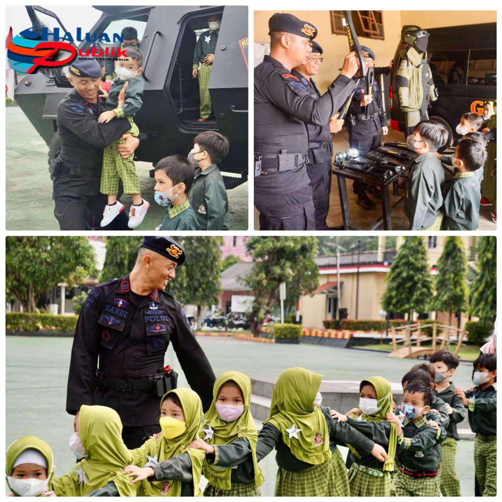 Mako Satbrimob Polda Sumsel Sambut Kunjungan Siswa PG TK IT Royal Islamic School Palembang