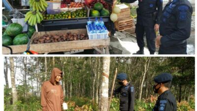 Patroli Desa Tegal Rejo, Brimob ajak Masyarakat Untuk Bersama Jaga Situasi Kamtibmas