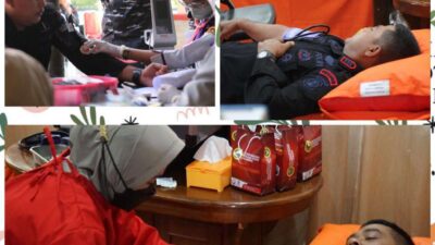 Giat Donor Darah Satbrimob Polda Sumsel, Dalam Rangka Sambut HUT Brimob Polri Ke-77