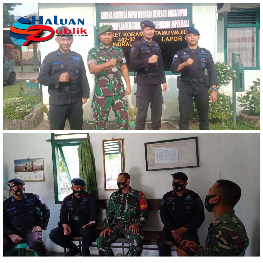 Sambangi Koramil 402-07 Indralaya, Brimob Sumsel Perkuat Sinergitas TNI-Polri Untuk Menjaga Keamanan Di Wilayah Ogan Ilir