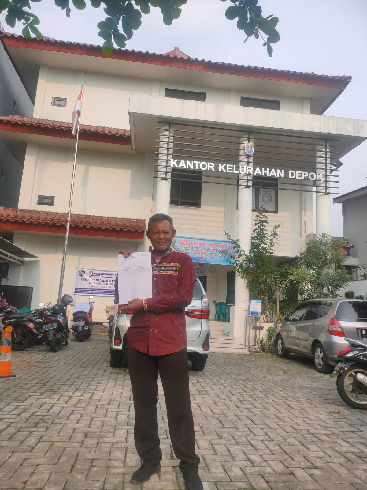 Kawal Perwal No.13 Tahun 2021, M. Suryadi S.Ag Daftarkan Diri Ikuti Pemilihan Ketua LPM Kelurahan Depok