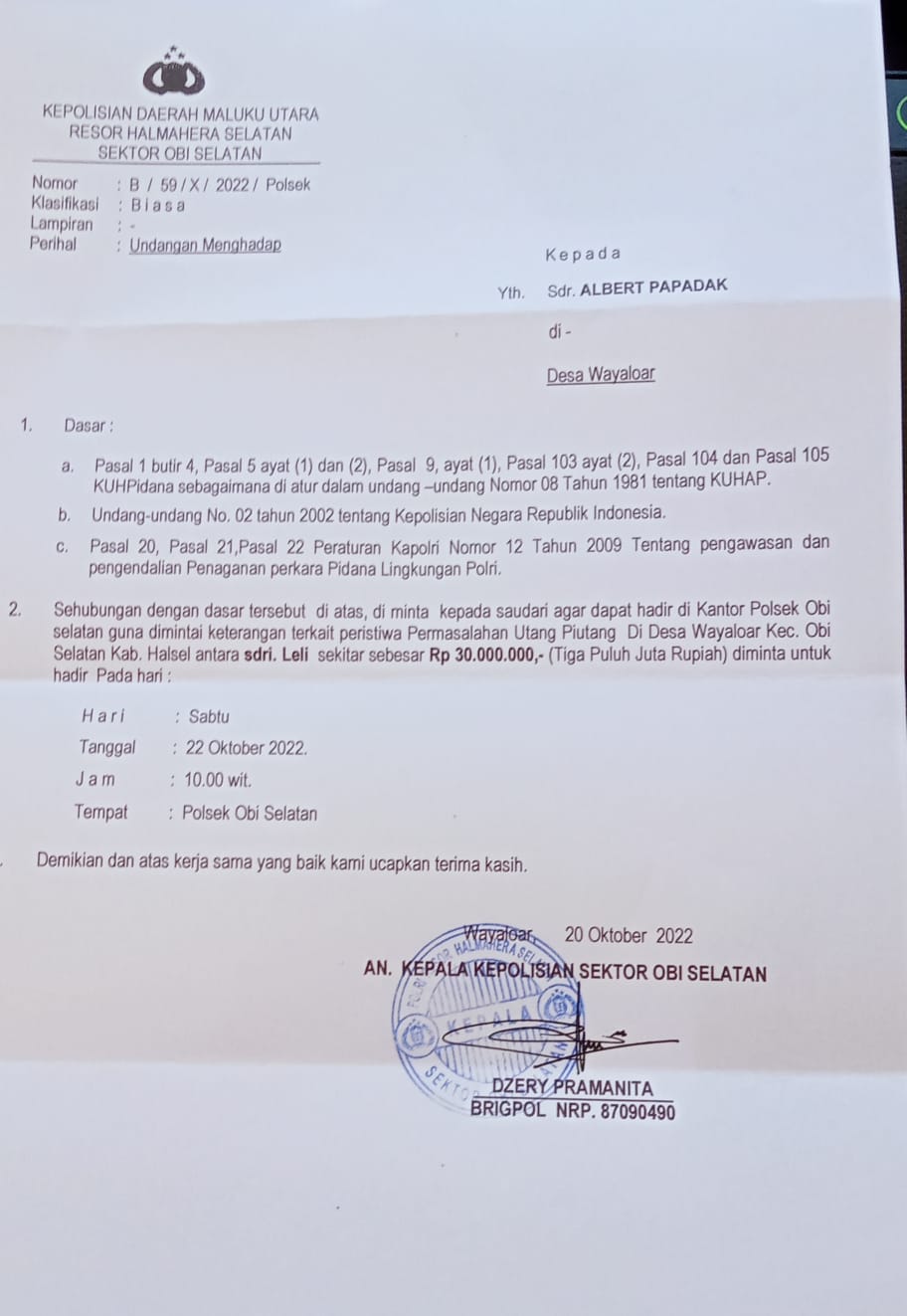 Dinilai Menipu, Alber Papadak Dilaporkan Ke Polisi Pasal 378 KUHP