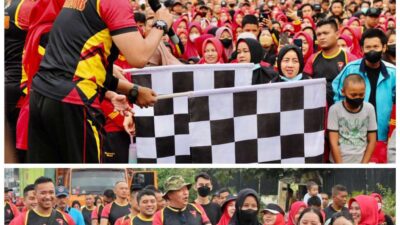 Gelaran Family Gathering Dan Jalan Santai Brimob Polda Sumsel Jelang HUT Brimob Ke-77