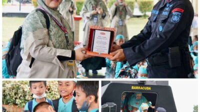 Kunjungan SDIT Robbani Ogan Ilir, Siswa Antusias Melihat Kendaraan Dan Perlengkapan Personel Brimob Polda Sumsel