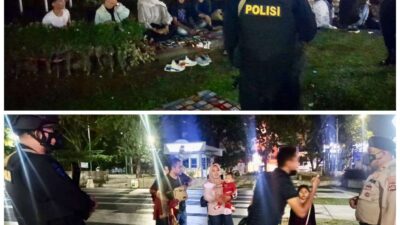 Guna Mencegah Kejahatan Dimalam Hari, Personel Brimob dan Polrestabes Palembang Gelar Patroli KRYD