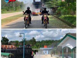 Gunakan Kendaraan Taktis, Brimob Sumsel Semprotkan Desinfektan Sebagai Upaya Pencegahan Covid 19 Di Kabupaten PALI