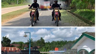 Gunakan Kendaraan Taktis, Brimob Sumsel Semprotkan Desinfektan Sebagai Upaya Pencegahan Covid 19 Di Kabupaten PALI