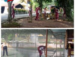 Giat Jumat Berkah, Personel Brimob Polda Sumsel Lakukan Bersih-bersih Masjid Bhakti III Mako Batalyon A Pelopor