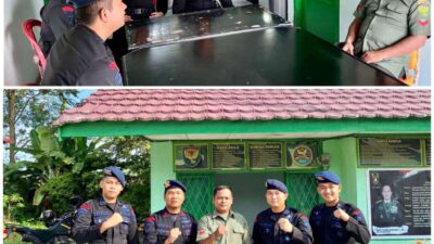 Giat Brimob Sumsel Sambangi Kantor Pabung 0402/Kabupaten Ogan Ilir, Sebagai Wujud Sinergitas TNI-Polri