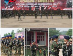 Wa  Dankor Brimob Polri Buka Latihan 445 Personel Pra Operasi Damai Cartenz 2022, BKO Polda Papua
