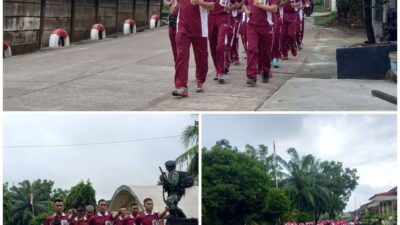 Jaga Stamina Sekaligus Pembinaan Fisik dan Mental Personel Brimob Polda Sumsel Melalui Olahraga Pagi