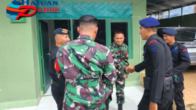 Jaga Situasi Kewilayahan Agar Tetap Kondusif, Brimob Sumsel Sambangi Koramil 418-07/Sukarami