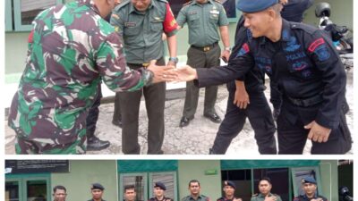 Brimob Polda Sumsel dan Koramil 418-07/Sukarami Komitmen, Jaga Kondusifitas Wilayah