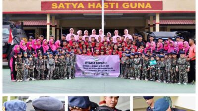 Sejumlah Siswa TK dan Siswa SD Kunjungi Mako Brimob Sumsel Dalam Agenda Wisata Edukasi