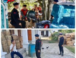 Personel Brimob Sumsel Sambangi Masyarakat di Indralaya Untuk Jamin Keamanan Dalam Beraktivitas