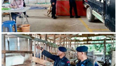 Untuk Terus Meningkatkan Produktivitas Pangan,  Di OKU Timur Personel Brimob Sumsel Tinjau Gudang Bulog Dan Sambangi Peternak