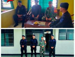Tingkatkan Sinergitas Dalam Menjaga Keamanan Wilayah, Personel Brimob Sumsel Sambangi Koramil/403/06/Cempaka