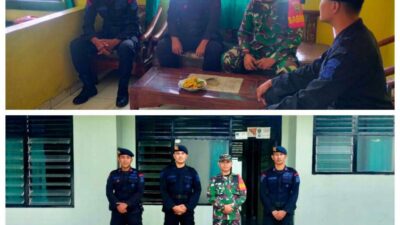 Tingkatkan Sinergitas Dalam Menjaga Keamanan Wilayah, Personel Brimob Sumsel Sambangi Koramil/403/06/Cempaka