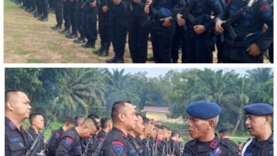 Provos Brimob Sumsel Lakukan Pengecekkan Kelengkapan Administrasi dan Sikap Tampang Anggota